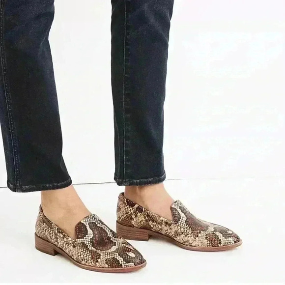 Madewell Shoes - Madewell Frances Snakeskin Loafers Leather Shoes 6.5
